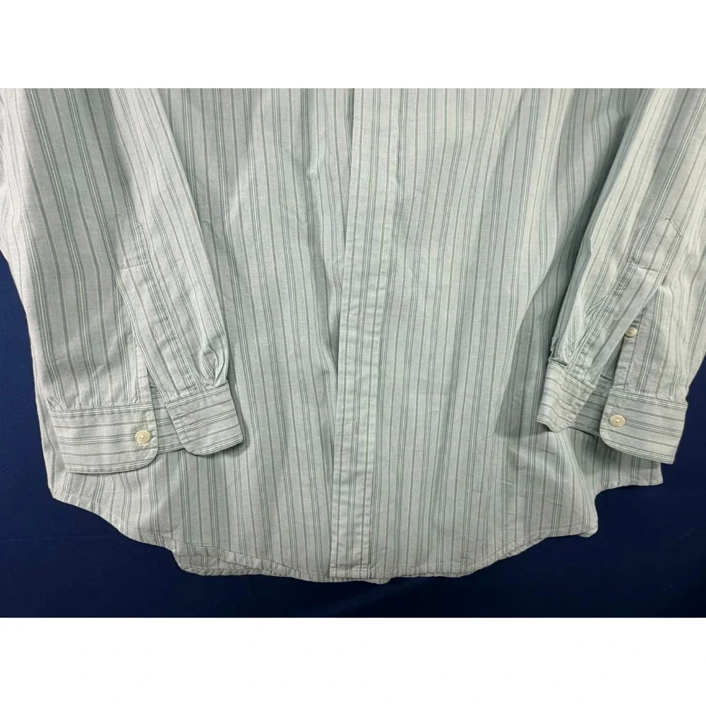 Vintage Ralph Lauren Polo Jeans‎ Men Dress Shirt Striped Green Size XL